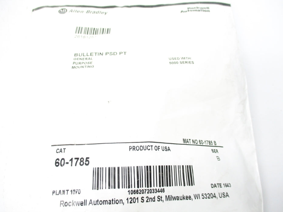 ALLEN BRADLEY 60-1785 SER. B (WH) NSMP