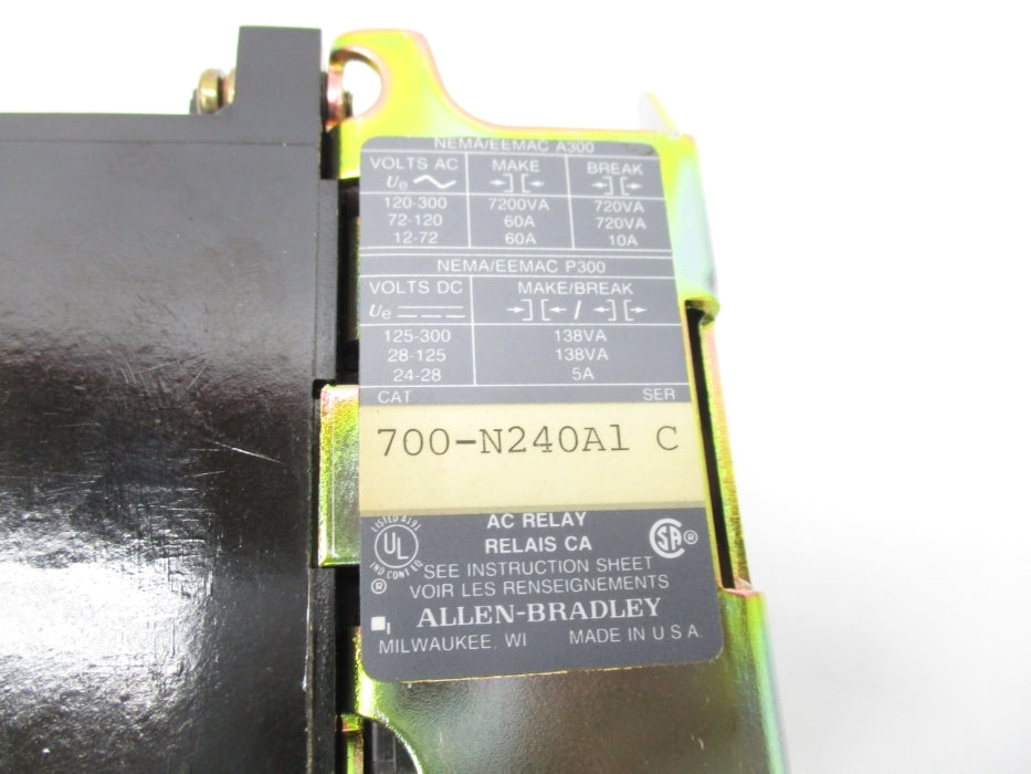 INDUSTRIAL SPARE PART 700-N240A1 SER. C 110/120V 60A NSNP