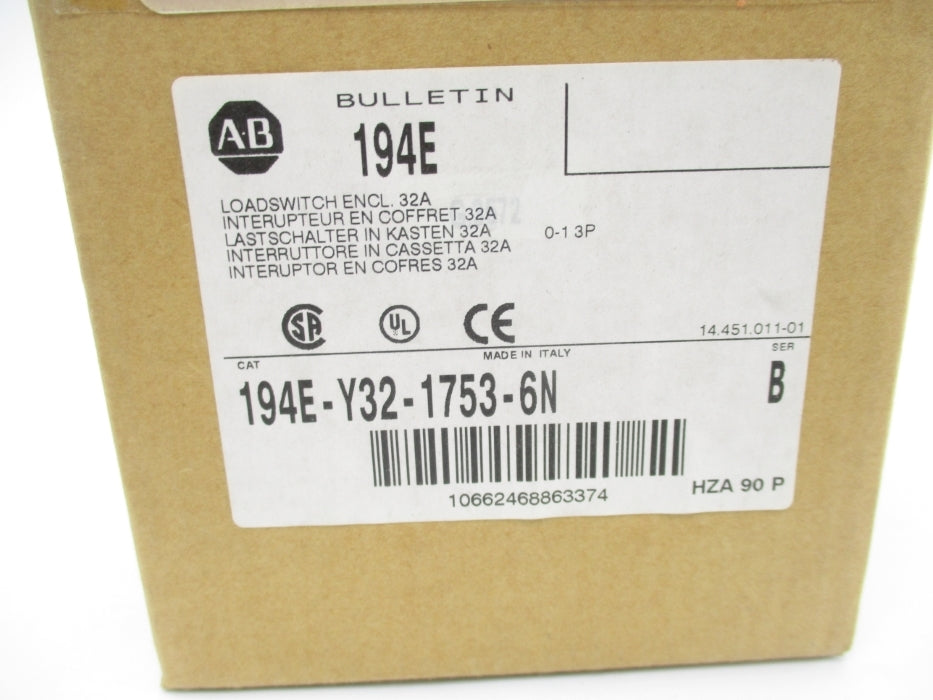 ALLEN BRADLEY 194E-Y32-1753-6N SER. B (BR/WH) NSMP