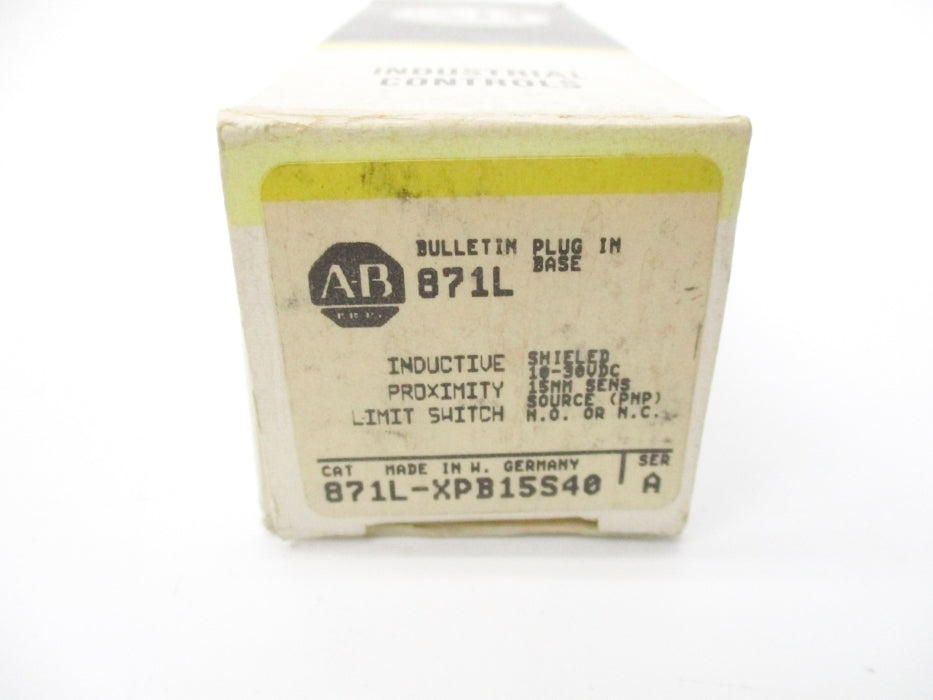 ALLEN BRADLEY 871L-XPB15S40 SER. A (BK/YL) NSMP