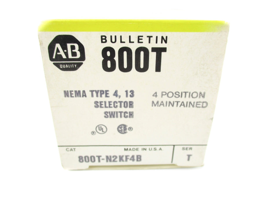 ALLEN BRADLEY 800T-N2KF4B SER. T (BK/YL) NSMP