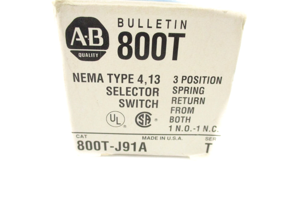 ALLEN BRADLEY 800T-J91A SER. T (BK/YL) NSMP