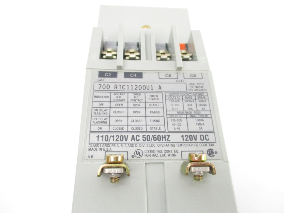 ALLEN BRADLEY 700-RTC11200U1 SER. A 110/120VAC/DC 30A 05.2S-1.64M NSNP