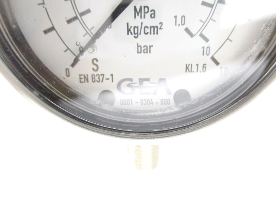GEA 0001-0304-600 EN837-1 0-10PSI NSNP