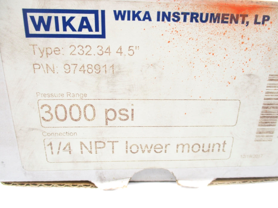 WIKA 232.344.5 9748911 3000PSI NSMP