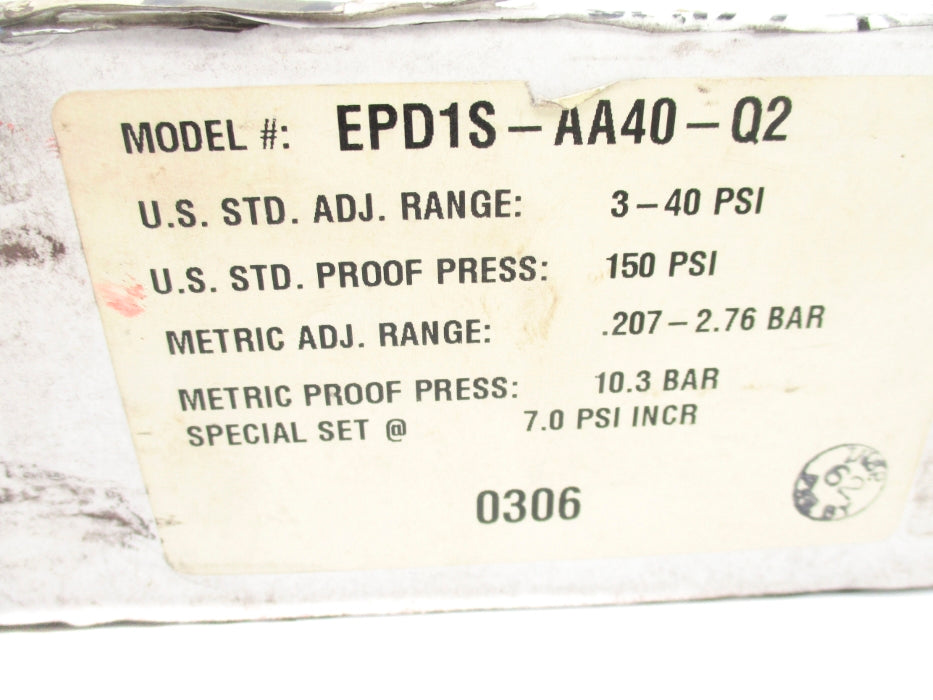 BARKSDALE EPD1S-AA40-Q2 3-150PSI NSMP