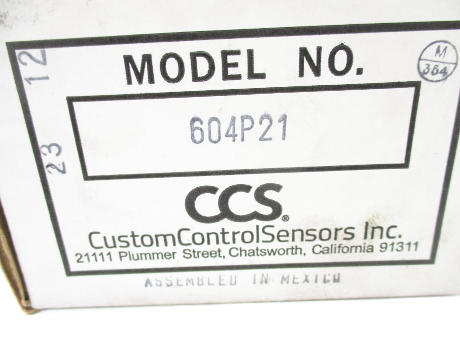 CUSTOM CONTROLS SENSOR 604P21 300-3000PSIG NSMP