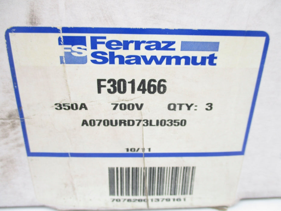 FERRAZ SHAWMUT F301466 A070URD73LI350 700V 350A (PKG OF 3) NSMP