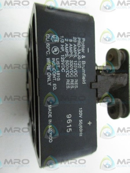 POTTER & BRUMFIELD PRD-3AJ0-120 RELAY 120V *USED*