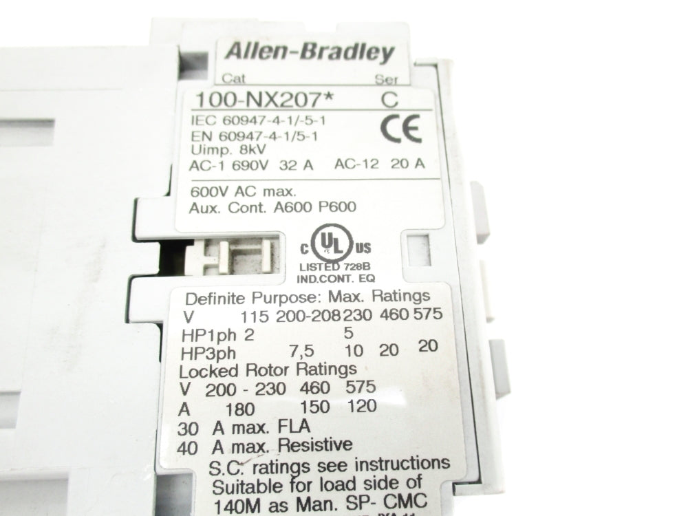 ALLEN BRADLEY 100-NX207A SER. C 220/240V NSNP