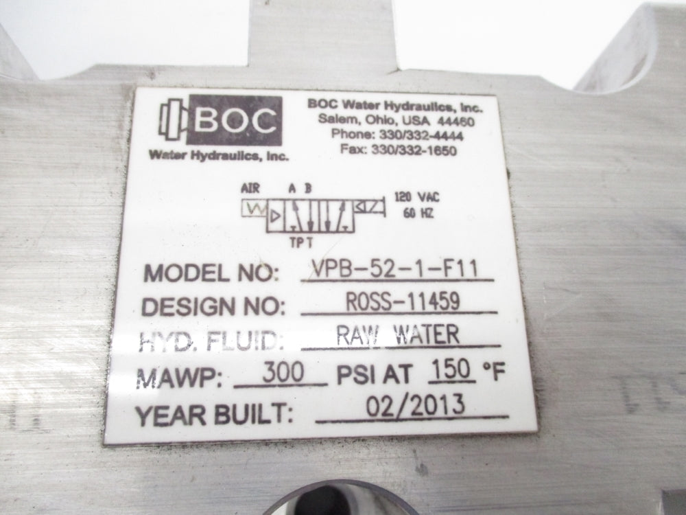 BOC VPB-52-1-F11 300PSI UNMP