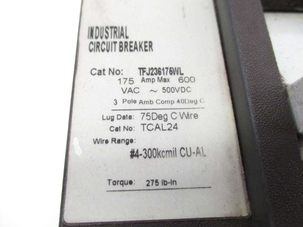 GENERAL ELECTRIC TFJ236175WL 500VDC 175A UNMP