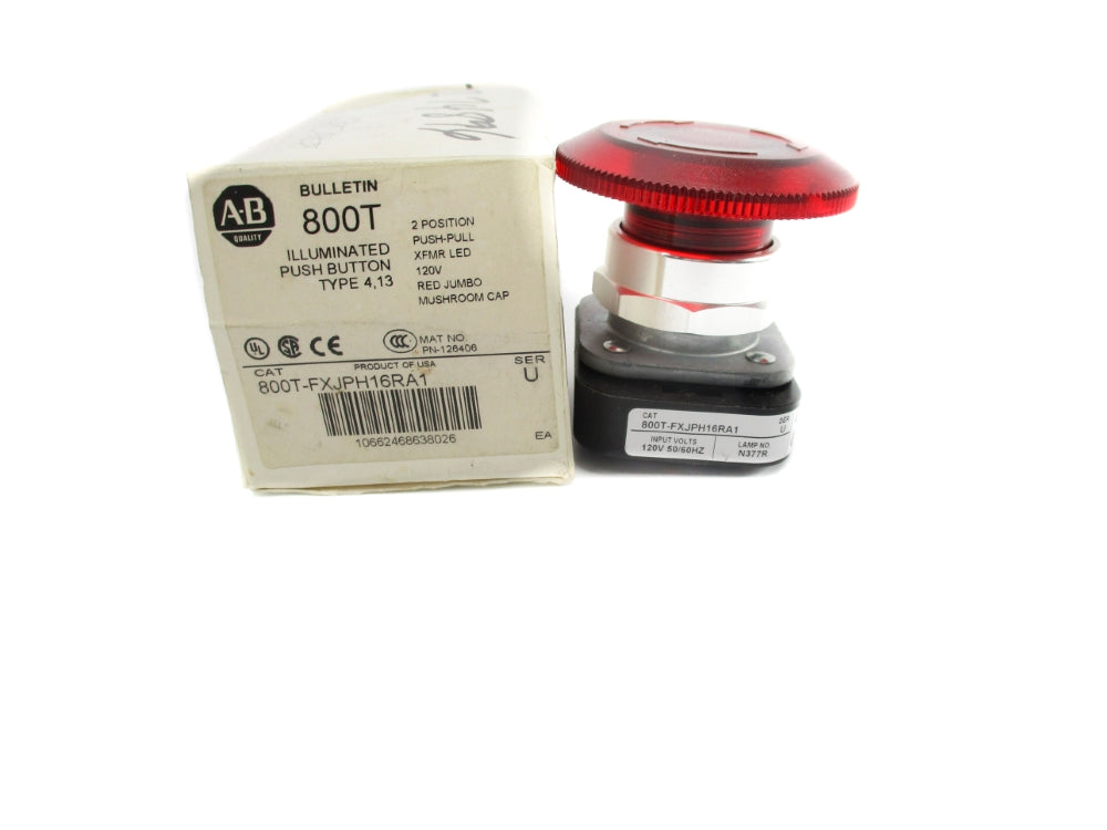 ALLEN BRADLEY 800T-FXJPH16RA1 SER. U (WH) (AS PICTURED) NSMP