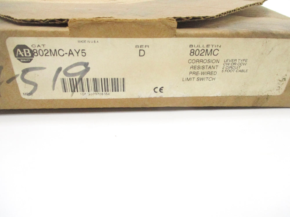 ALLEN BRADLEY 802MC-AY5 SER. D (BR/WH) NSMP