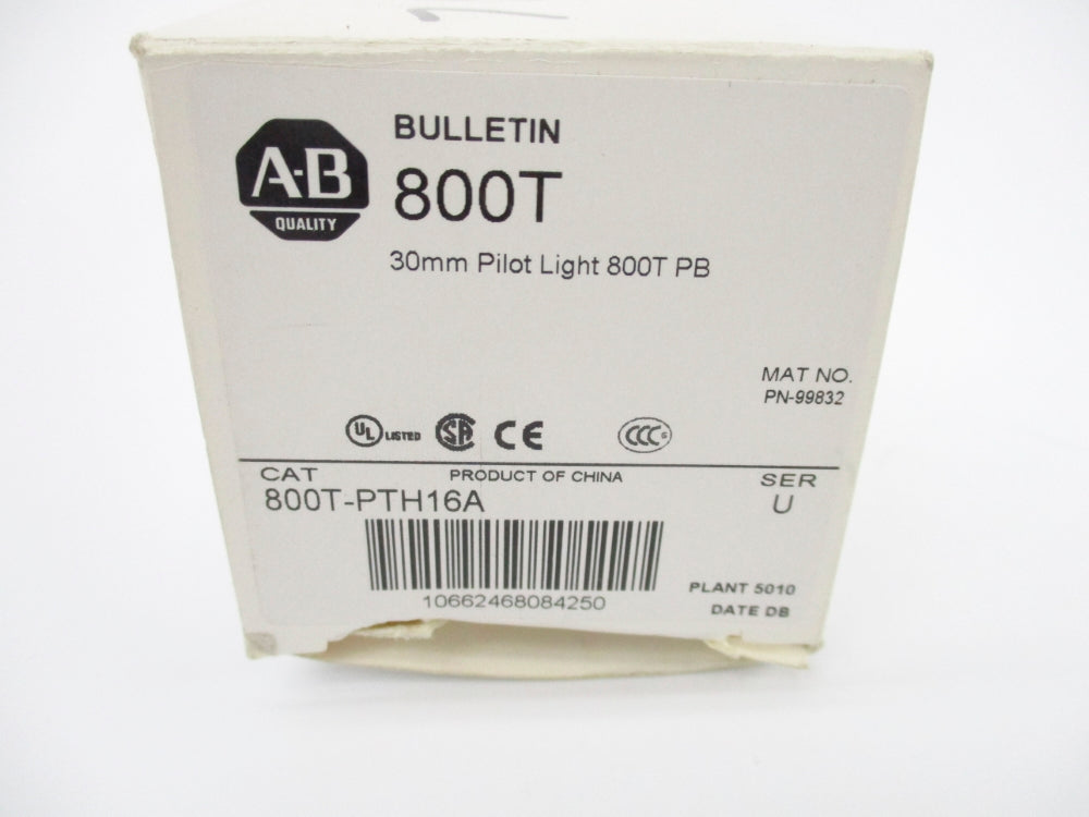 ALLEN BRADLEY 800T-PTH16A SER. U (WH) NSMP