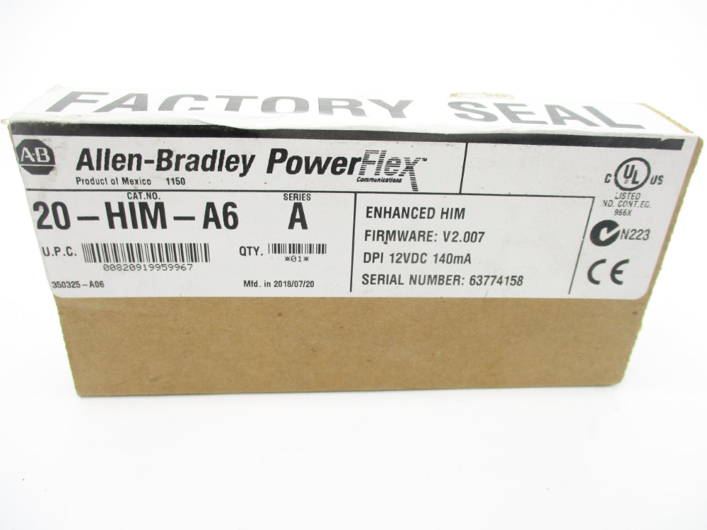 ALLEN BRADLEY 20-HIM-A6 SER. A F/W 2.007 12VDC DATE: 2018 NSFS