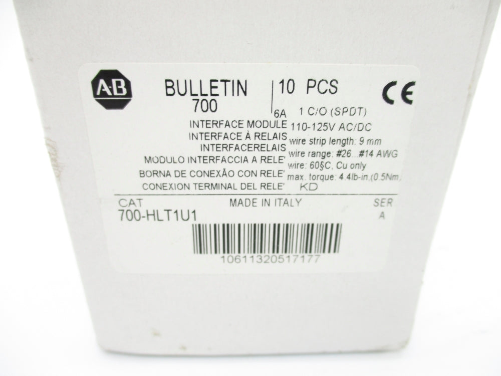 ALLEN BRADLEY 700-HLT1U1 SER. A (BOX OF 10) NSMP