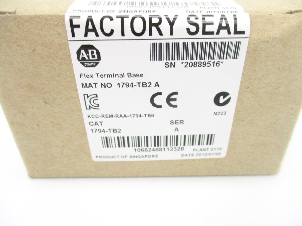 INDUSTRIAL SPARE PART 1794-TB2 SER. A DATE: 2012 NSFS
