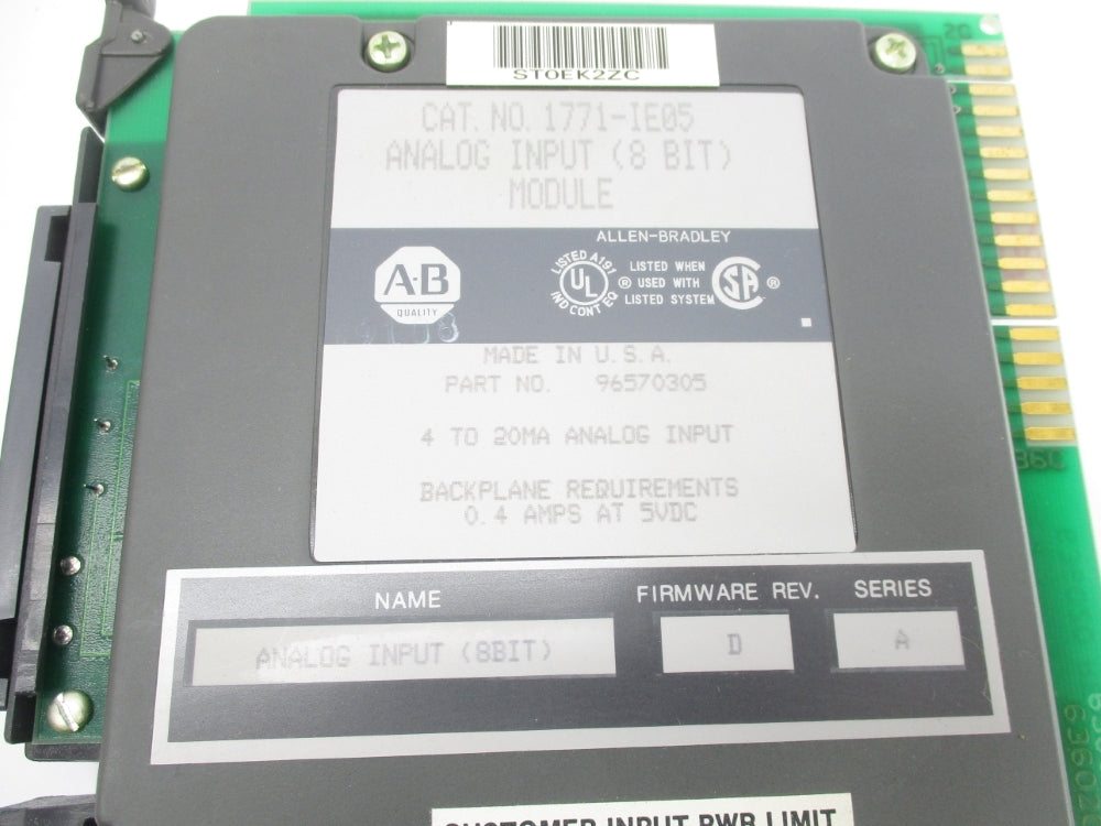 ALLEN BRADLEY 1771-IE05 SER. A F/W D UNMP