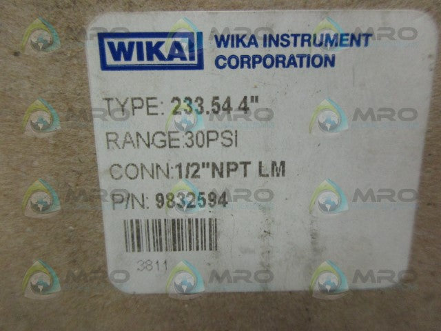 WIKA 9832594 PRESSURE GAUGE *NEW IN BOX*