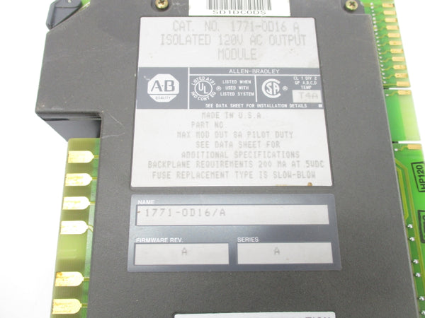 ALLEN BRADLEY 1771-OD16 SER. A UNMP