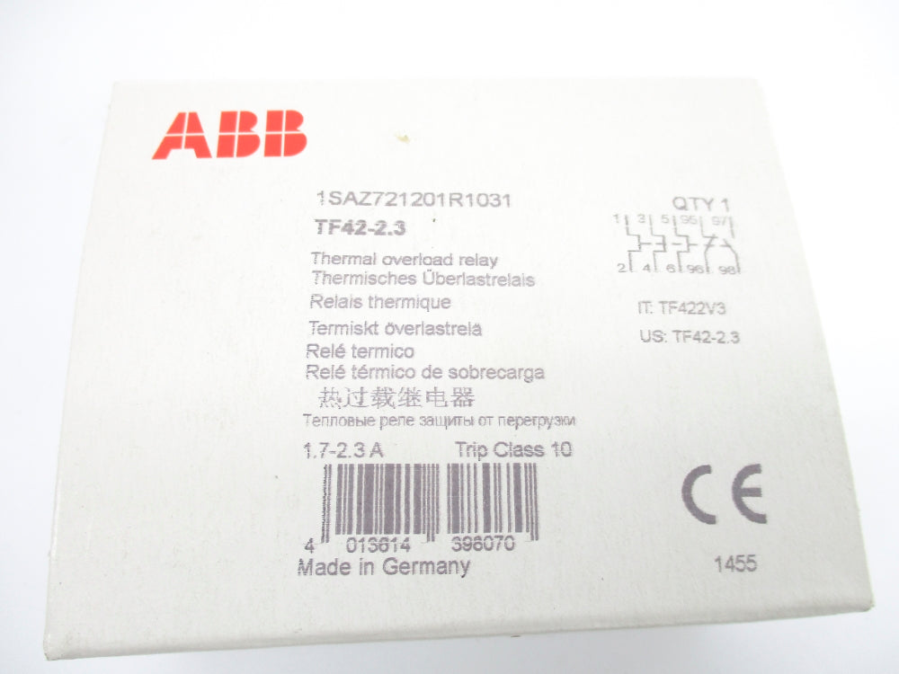 ABB 1SAZ7212201R1031 TF42-2.3 1.7-2.3A NSFS