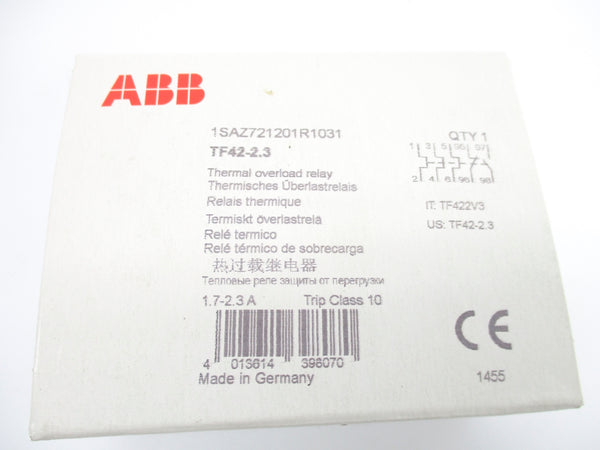 ABB 1SAZ7212201R1031 TF42-2.3 1.7-2.3A NSFS