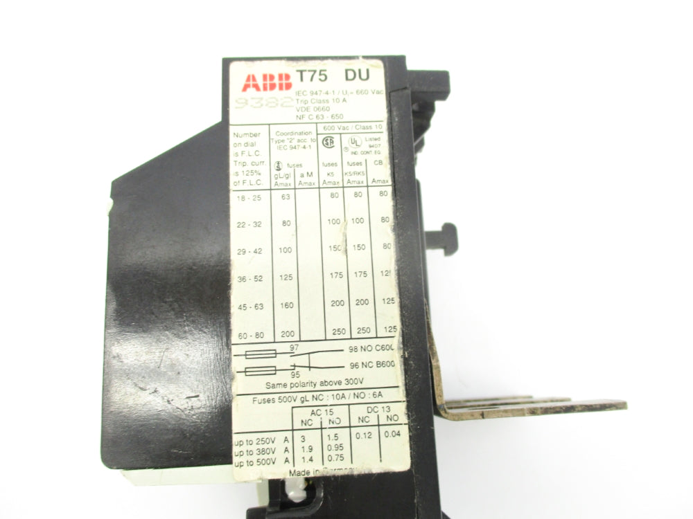 ABB T75DU-52 660VAC 36-52A UNMP