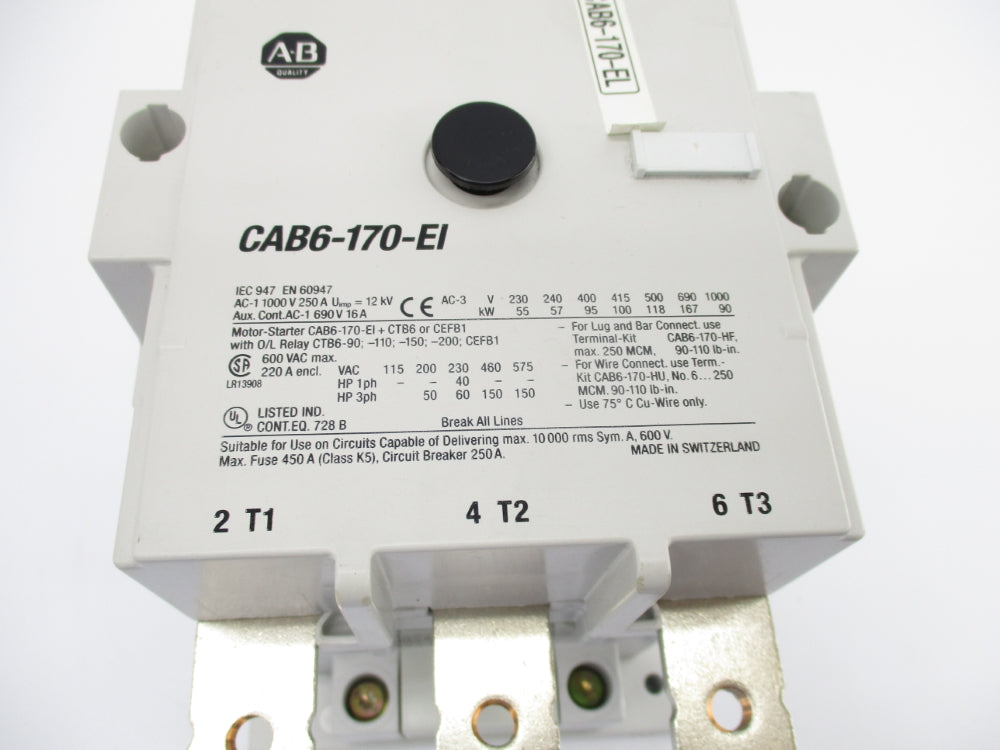 ALLEN BRADLEY CAB6-170-EI 110/130V NSNP