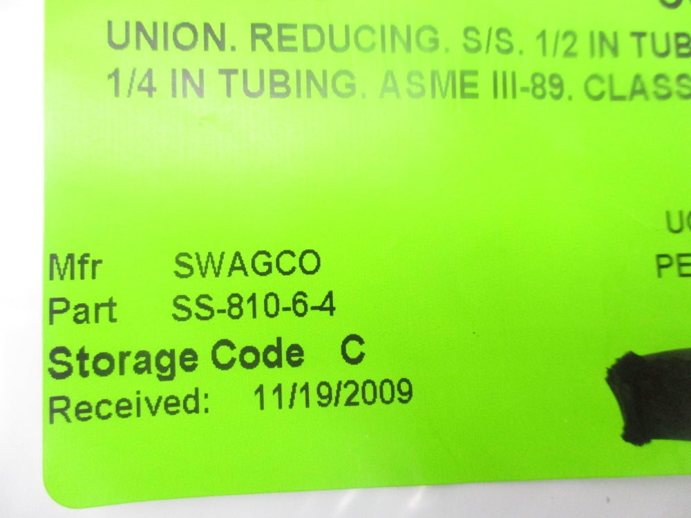 SWAGELOK SS-810-6-4 NSNP
