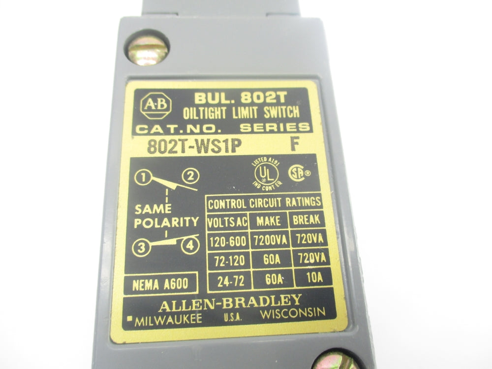 ALLEN BRADLEY 802T-WS1P SER. F NSNP