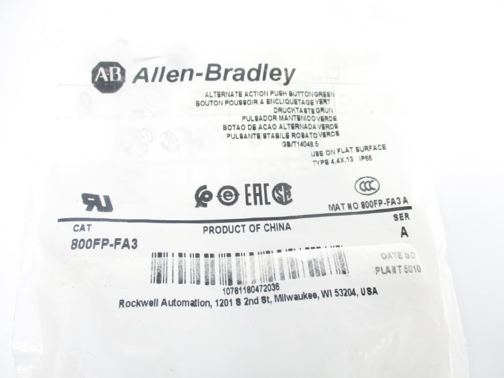 ALLEN BRADLEY 800FP-FA3 SER. A NSMP