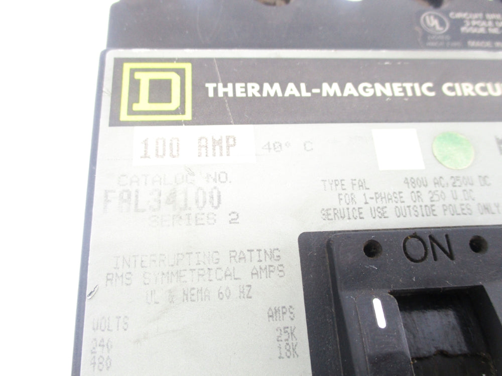 SQUARE D FAL34100 SER. 2 240/480V 100A NSNP