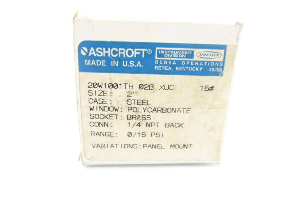 ASHCROFT 20W1001TH02BXUC15# 0-15PSI NSMP