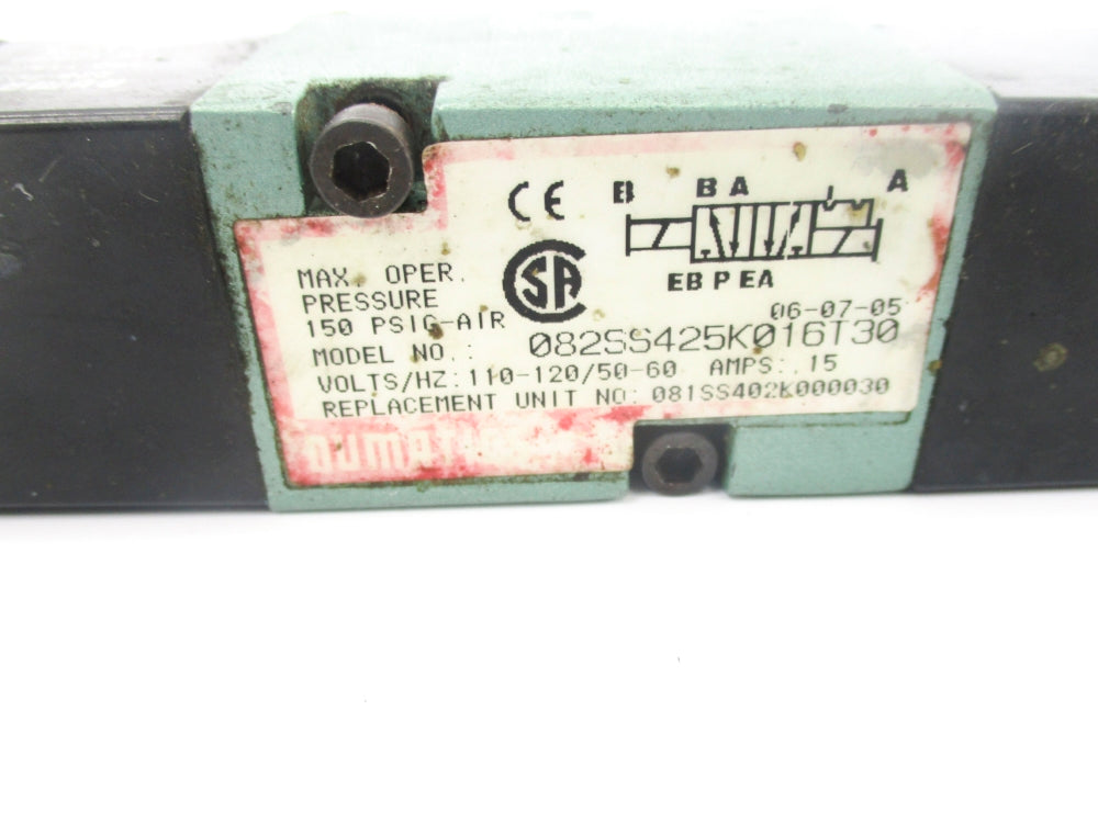 NUMATICS 082SS425K016T30 110-120V 150PSI UNMP