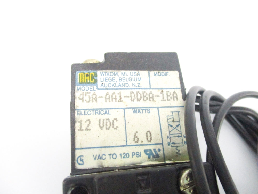 MAC 45A-AA1-DDBA-1BA 12VDC 120PSI UNMP