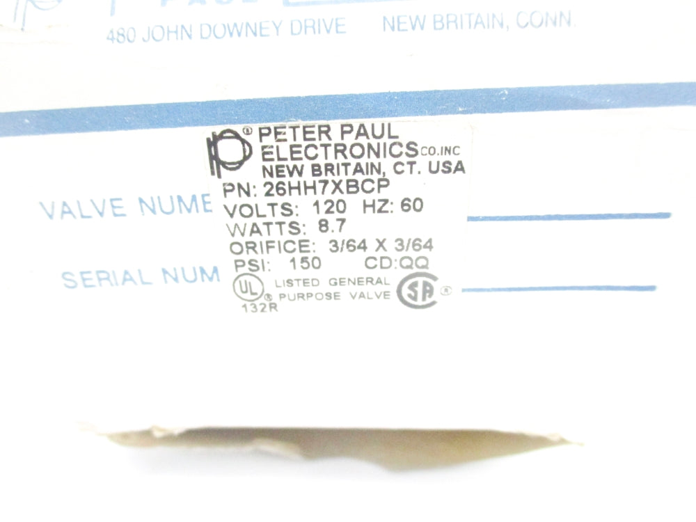 PETER PAUL 26HH7XBCP 120V 150PSI NSMP