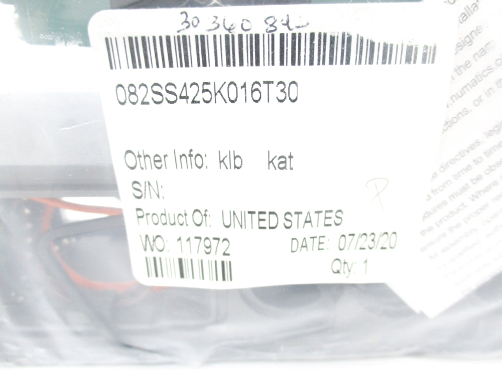 NUMATICS 082SS425K016T30 110/120V 150PSIG NSMP