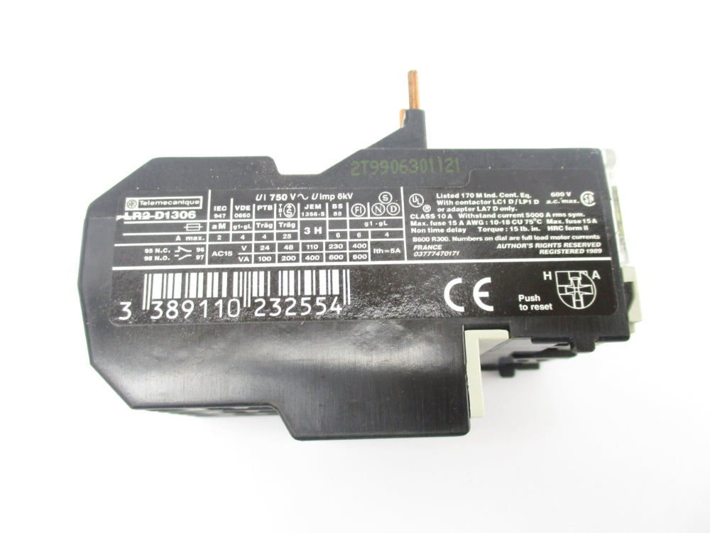 TELEMECANIQUE LR2D1306 600VAC 1-1.6A UNMP