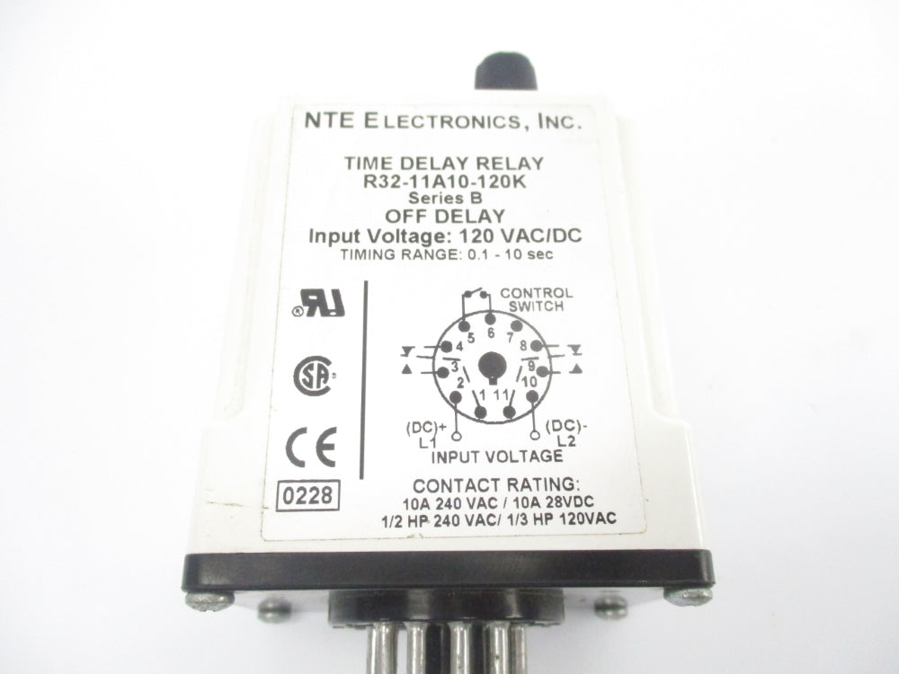 NTE R32-11A10-120K SER. B 120VAC/DC 10A  0.1-10S UNMP