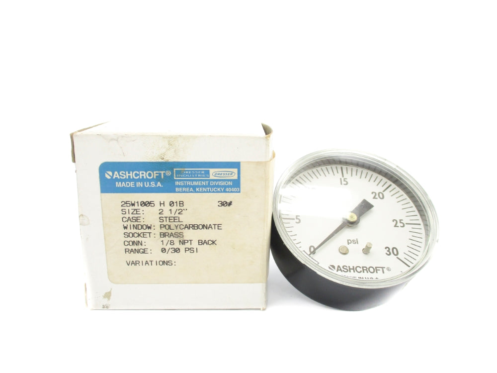 ASHCROFT 25W1005H01B30# 0-30PSI NSMP