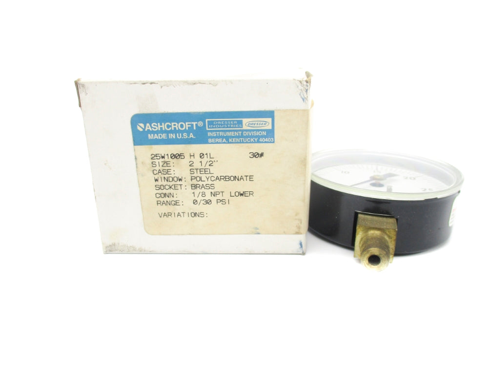 ASHCROFT 25W1005H01L30# 0-30PSI NSMP