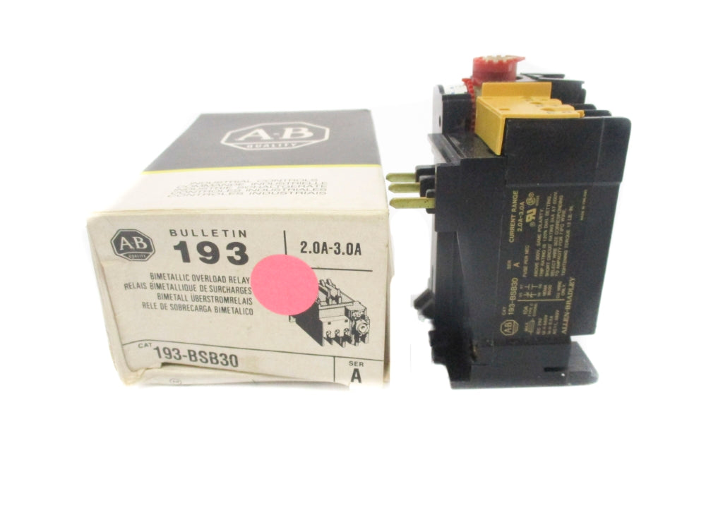INDUSTRIAL SPARE PART 193-BSB30 SER. A 600V 2.0-3.0A (BK/YL) NSMP