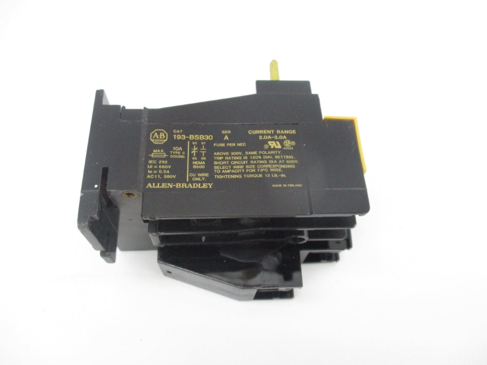 INDUSTRIAL SPARE PART 193-BSB30 SER. A 600V 2.0-3.0A (BK/YL) NSMP