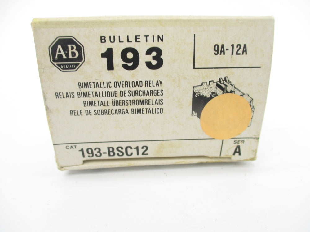 INDUSTRIAL SPARE PART 193-BSC12 SER. A 660V 9-12A (BK/YL) NSMP