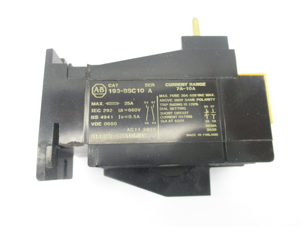 INDUSTRIAL SPARE PART 193-BSC10 SER. A 660V 7.0-10.0A (BK/YL) NSMP
