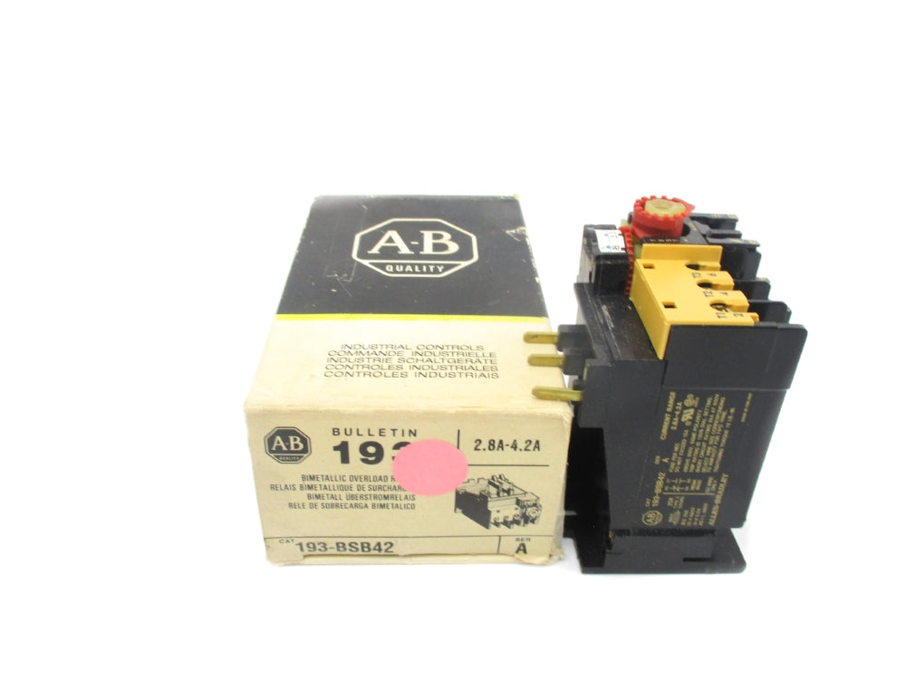 INDUSTRIAL SPARE PART 193-BSB42 SER. A 660V 2.8-4.2A (BK/YL) NSMP
