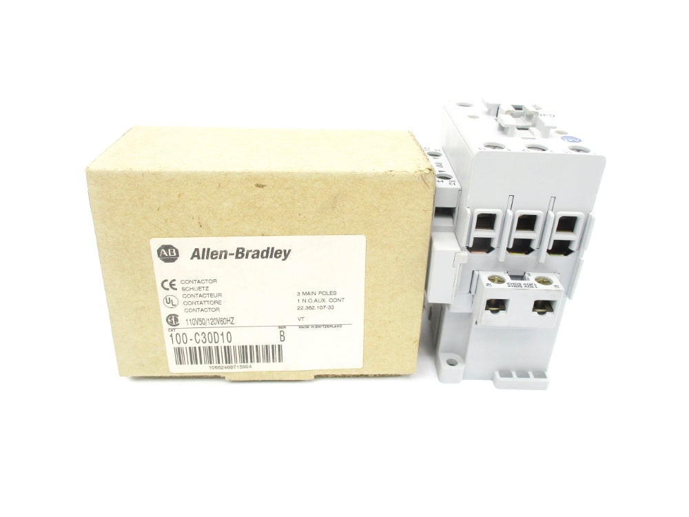 ALLEN BRADLEY 100-C30D10 SER. B 110/120V (BR/WH) NSMP