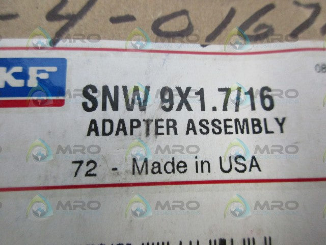 SKF SNW 9X1.7/16 ADAPTER ASSEMBLY *NEW IN BOX*
