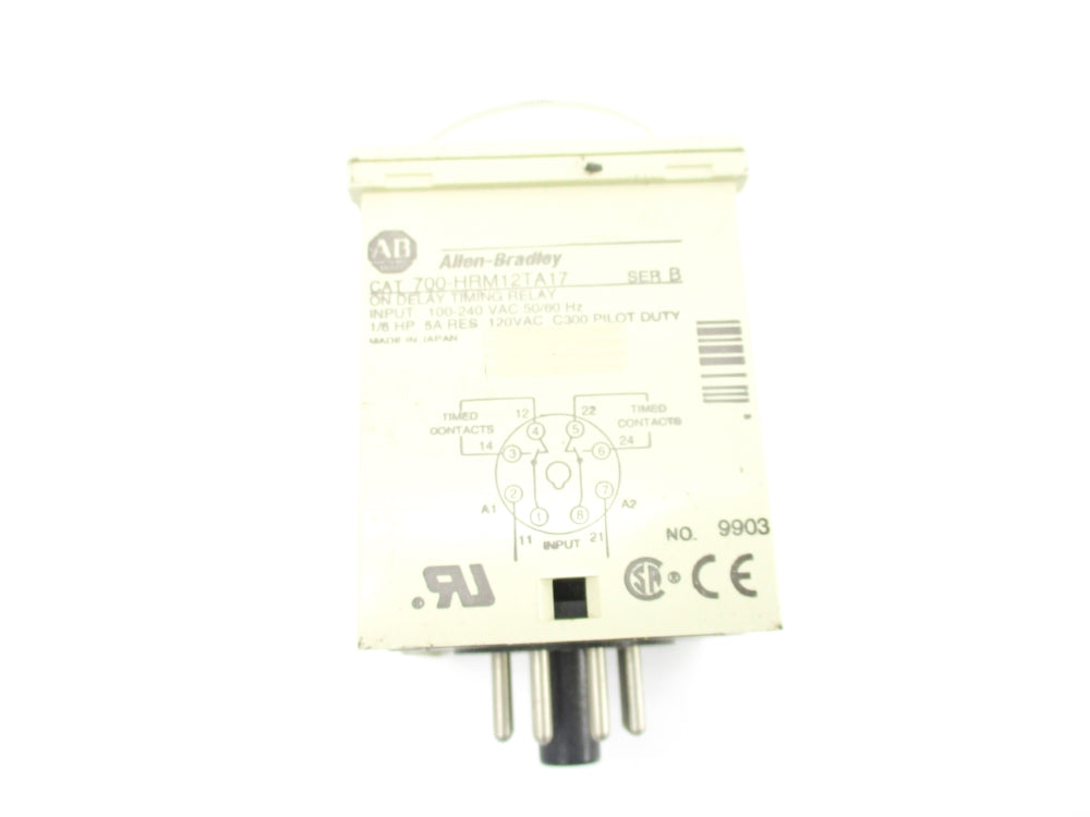 ALLEN BRADLEY 700-HRM12TA17 SER. B 100-240VAC 5A 0-30S NSNP